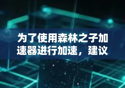 为了使用森林之子加速器进行加速，建议以下步骤