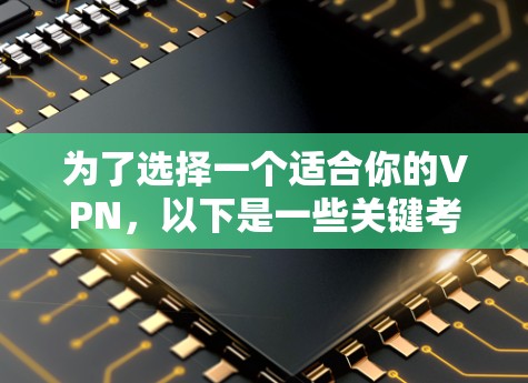 为了选择一个适合你的VPN,以下是一些关键考虑因素 为了选择一个适合你的VPN,以下是一些关键考虑因素