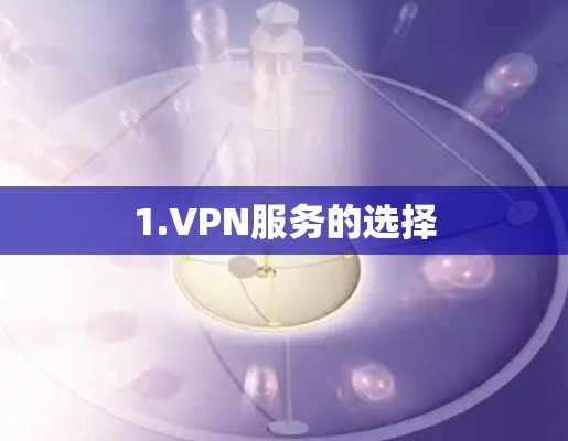 1.VPN服务的选择 1.VPN服务的选择