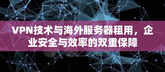 VPN技术与海外服务器租用，企业安全与效率的双重保障